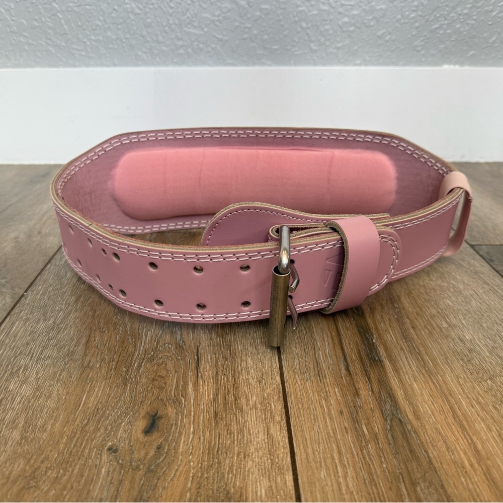 Pink Leather Weightlifting Belt